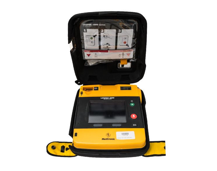 Physio-Control Lifepak 1000 AED Defibrillator - Bag Open