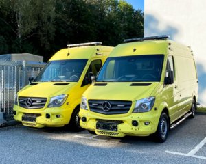 Photo des deux ambulances